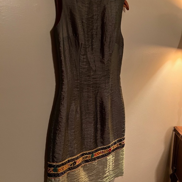 ABS by Allen Schwartz Sheath Dress W/ Cutout Back & Embellished Hem - Size 4 - Picture 3 of 13